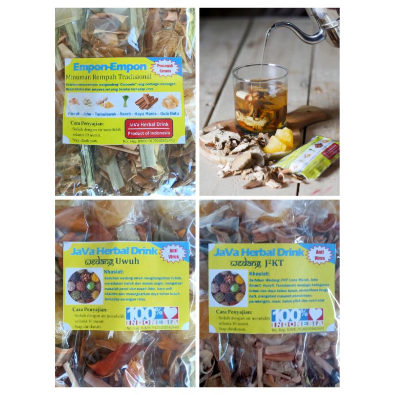 

Wedang Herbal Alami Empon empon paket hemat isi 10 pcs mixed