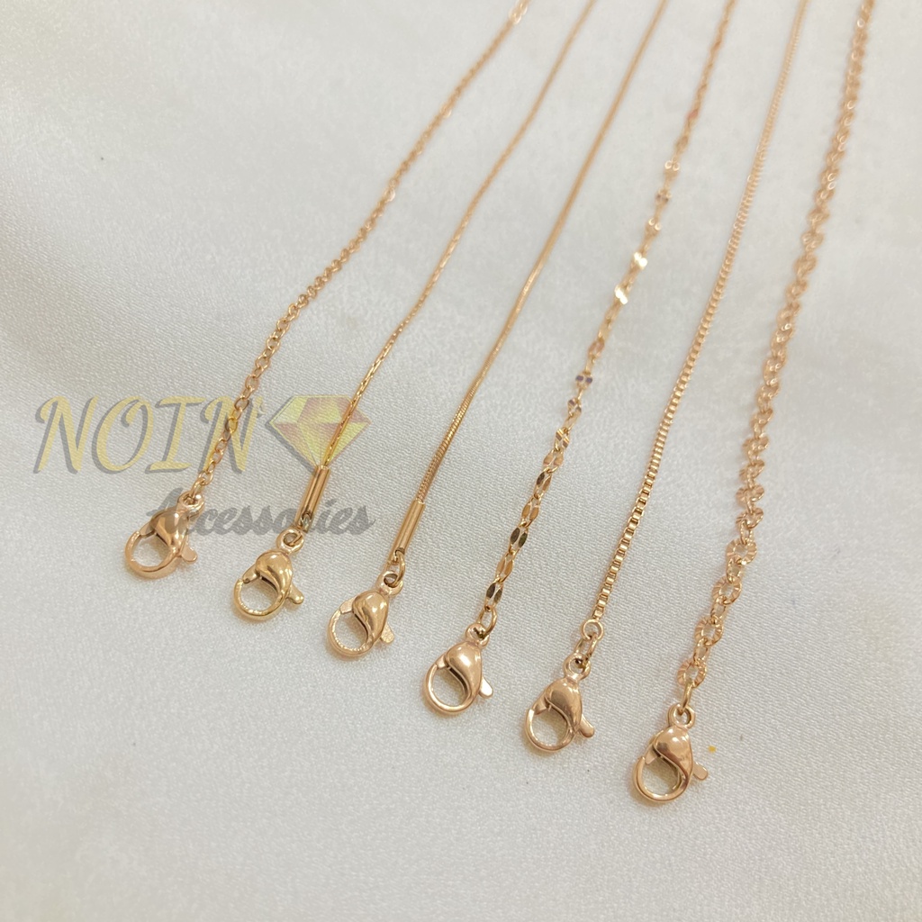 Kalung Titanium Macam Model 45 cm Pria dan Wanita Anti Karat Unisex