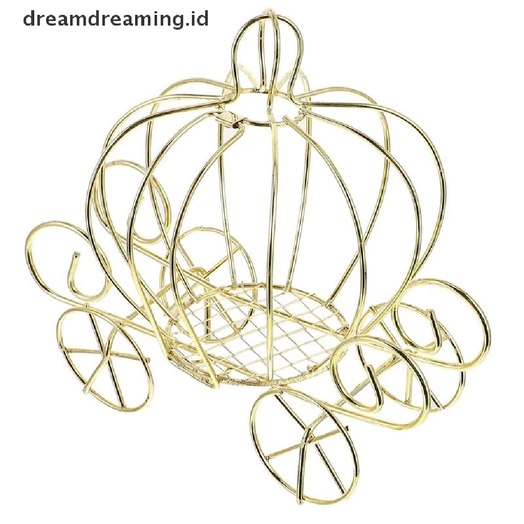 Kotak Permen Desain Kereta Labu Warna Emas Untuk Hadiah