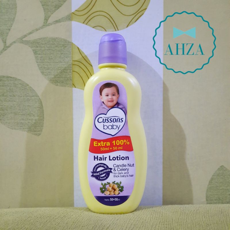 AHZA CUSSONS BABY Hair Lotion Candle Nut Celery 50ML+50ML