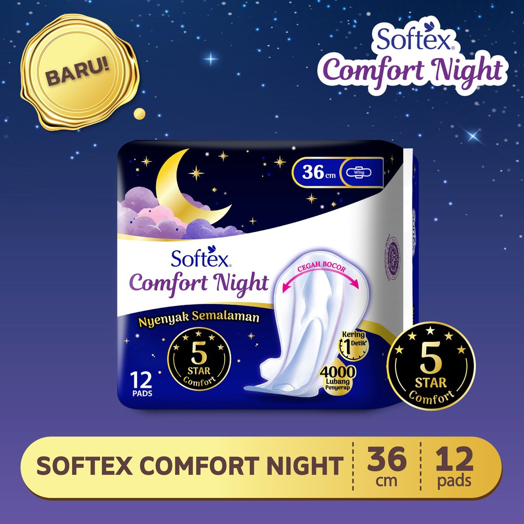 Jual Softex Comfort Night 36cm 12s Shopee Indonesia