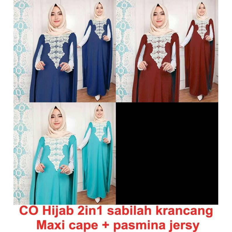 TERLARIS PAKAIAN SET GAMIS WANITA MUSLIM SYARI LEBARAN cape maxi syahrini dress panjang longdress hi