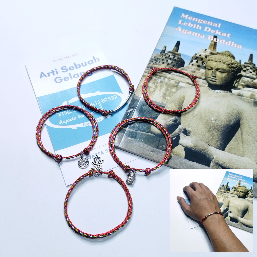 Gelang Handmade Rajarta Etnik Keberuntunhan Fengshui Hoki Tali Tibet 5 Warna Adju