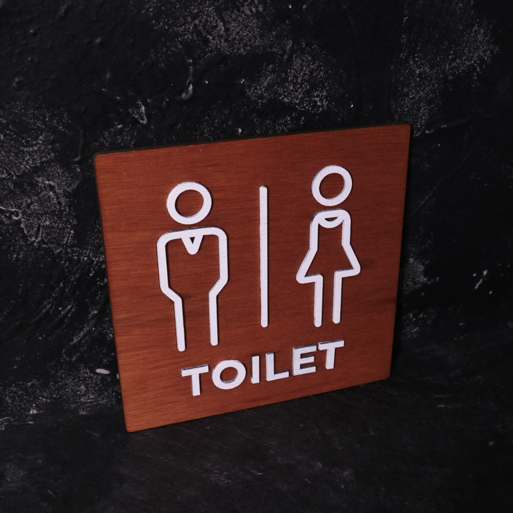 Gemoy BKIS Sign Board Kayu | Toilet | 20 x 20 cm | Papan Sign