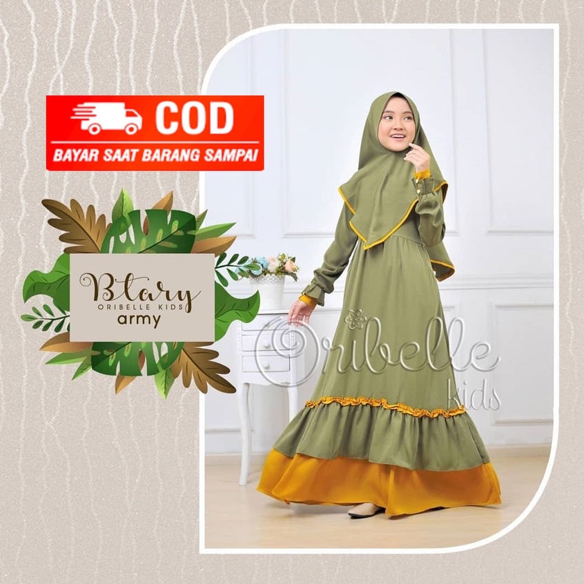 Gamis Syar'i Anak | Baju Muslim Anak perempuan TERBARU Umur 10-12 Tahun