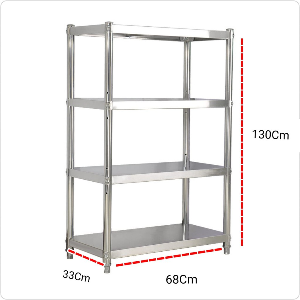 Rak Dapur Portable Stainless 4 Susun MB826