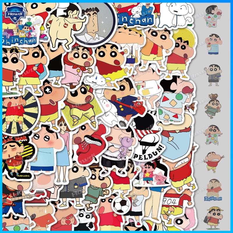 Stiker Crayon Shin-chan Tahan Air Untuk Helm Motor