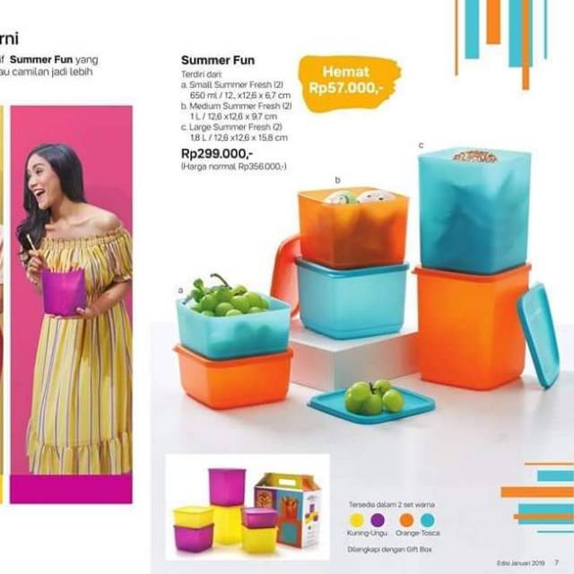 TERMURAH Tupperware Summerfun kotak makanan toples sset kecil sedang besar serbaguna