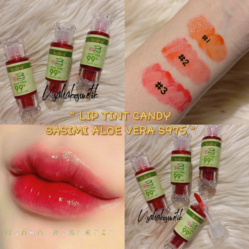 PROMO!! LIP TINT WATER CANDY SASIMI KARAKTER MERMAID//ALOE VERA// BUBBLE MILK TEA