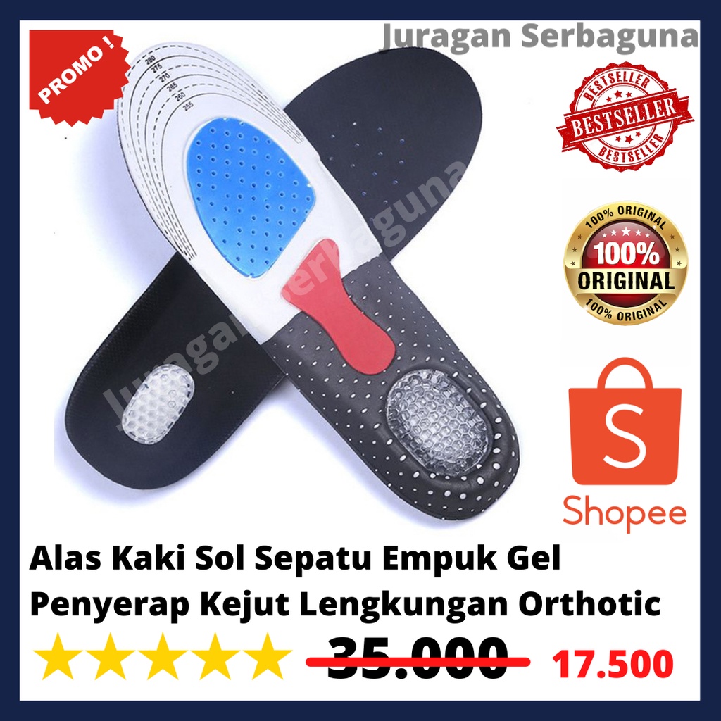 Alas Kaki Sol Sepatu Empuk Gel Penyerap Kejut Lengkungan Orthotic