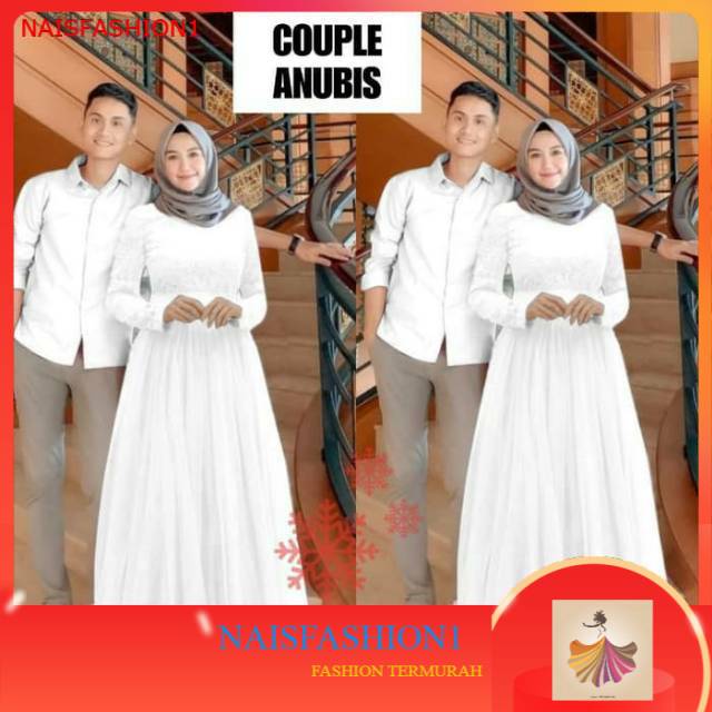 SET BAJU COUPLE PRIA WANITA GAMIS KEMEJA KOKO SUAMI ISTRI MUSLIM MODIS GAMIS COUPLE LEBARAN 2022 UKH