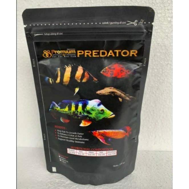 PREMIUM 88 PELET IKAN HIAS PREDATOR PAKAN IKAN HIAS
