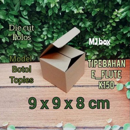 

kardus karton uk, 9x9x8 cm.. box corrugated die cut, untuk packing botol dll.