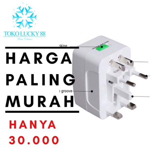 IMPORT Steker Universal Original Travel Colokan Power Adaptor Plug Universal Luar Negri