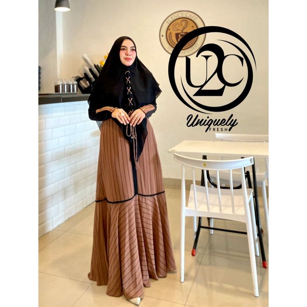 Premium Zanitha Syari ORI by U2C / Dress Katun / Gamis Set Syar'i / Gamis Pesta / Baju Syar'i Terbaru / Dress Syar'i / Muslimah Branded Wear-6