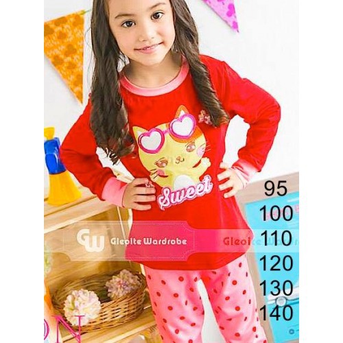 Piyama anak perempuan impor reseller/dropship piyama cat sc-15553