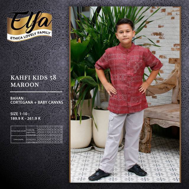 SARIMBIT ETHICA ELFA 163 MAROON (KAHFI KIDS 58 MAROON)