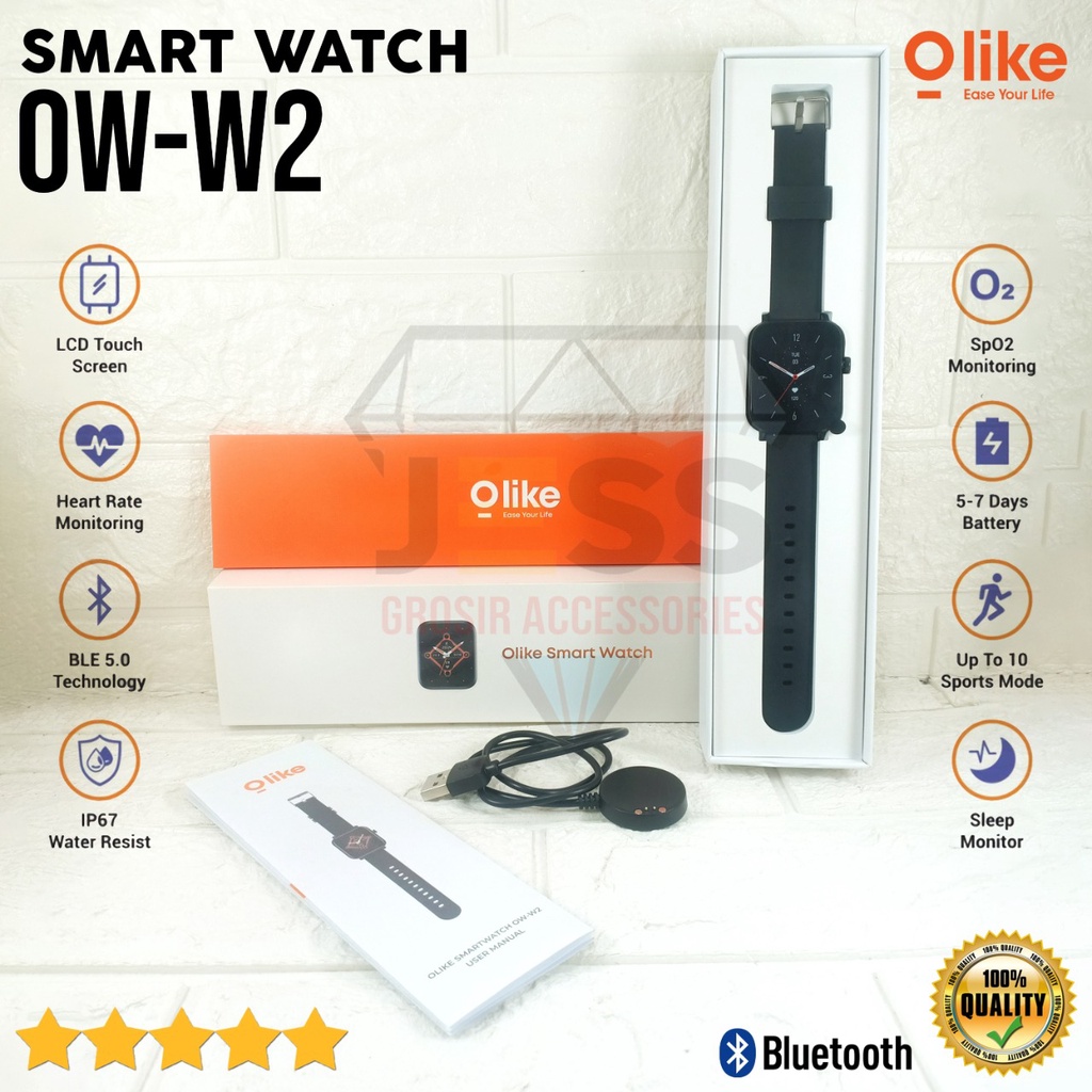 Olike OW-W2 Smartwatch Zeth W2 With Blood Pressure Monitor Smart Band Watch Jam Tangan Pintar