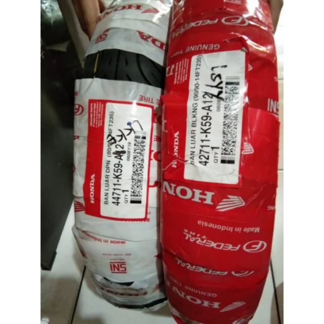 Sepasang ban tubles depan belakang beat vario ori federal