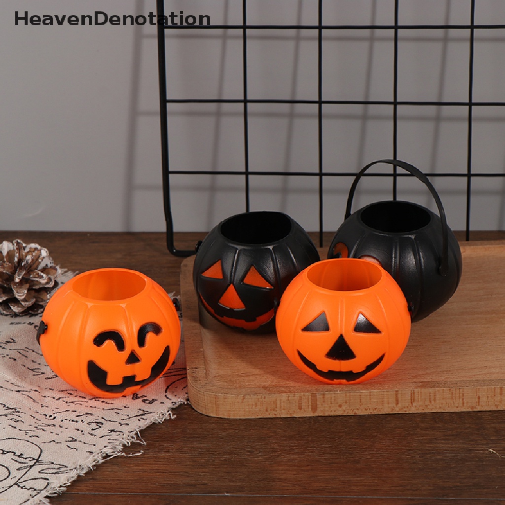 [HeavenDenotation] Halloween Party Props Plastic Pumpkin Bucket Decoration Halloween Decoration