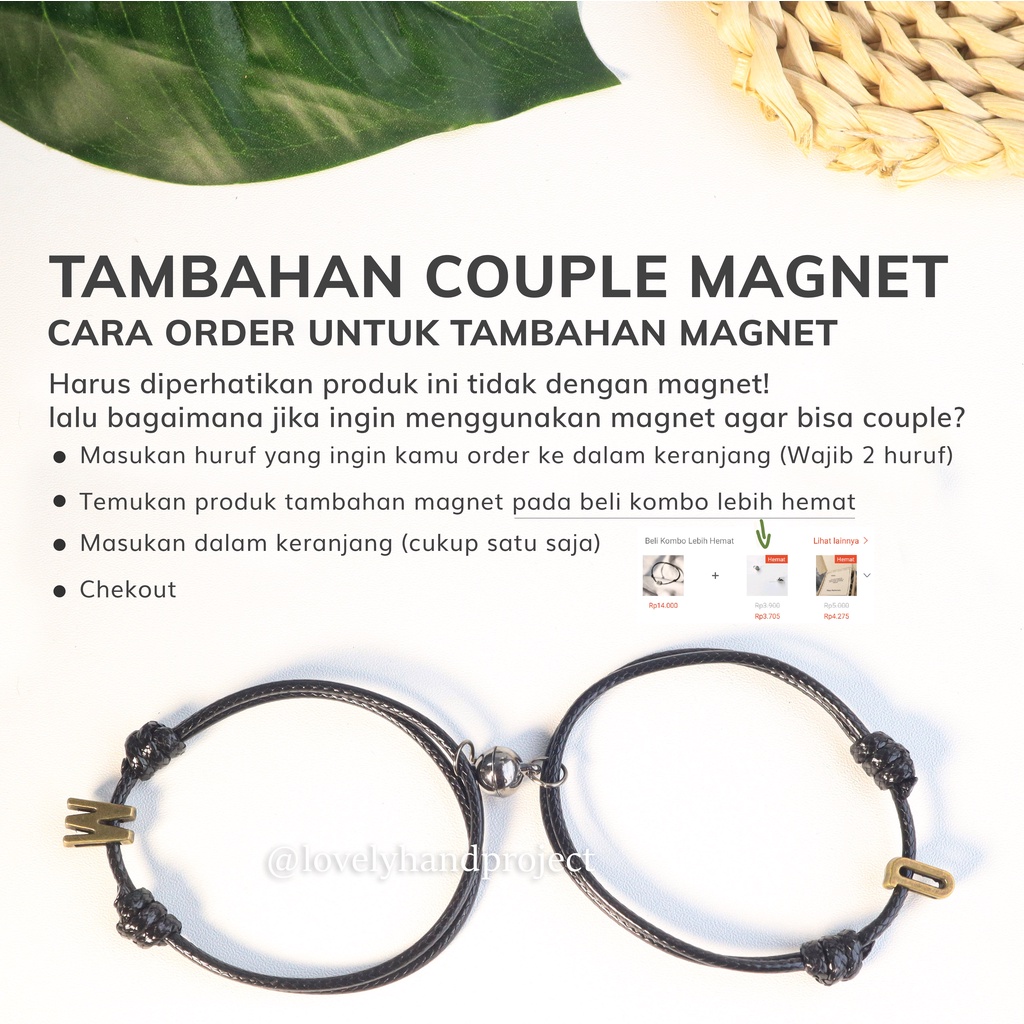 (COD) Gelang Huruf Inisial Nama Bahan Logam Tali Korea Anti Air Warna Hitam Abjad Bronze Couple Pasangan Aksesoris Fashion Waterproof A-Z Gaya Vintage