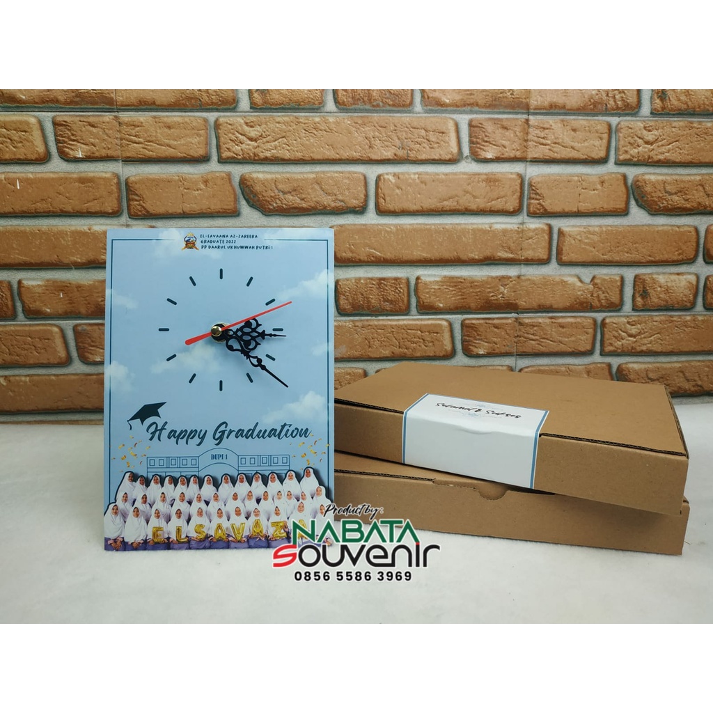 Souvenir Jam Meja Custom Kemas Box