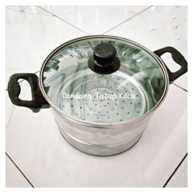 PROMO Panci Steamer Dandang Sablukan kukus Tutup Kaca ukuran 22cm