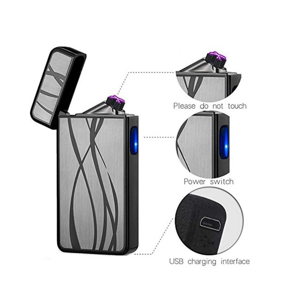 RZ546 LCFUN Korek Api Elektrik Double Plasma Arc USB Lighter F130016