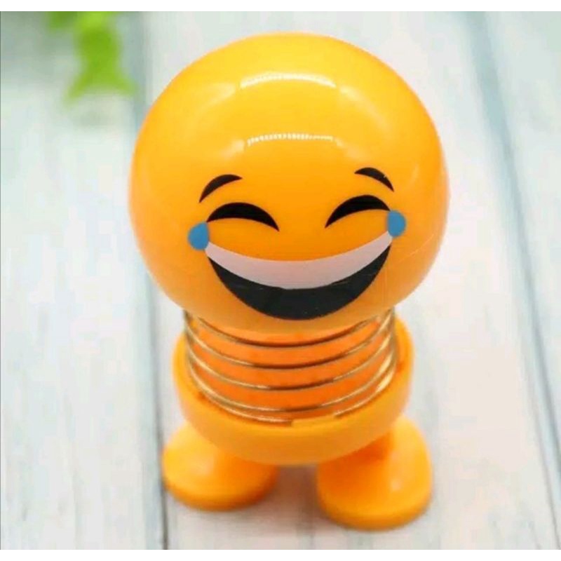 Boneka Emoji untuk Dashboard Mobil Bouncing Shaking Head Dolls Car Pendant