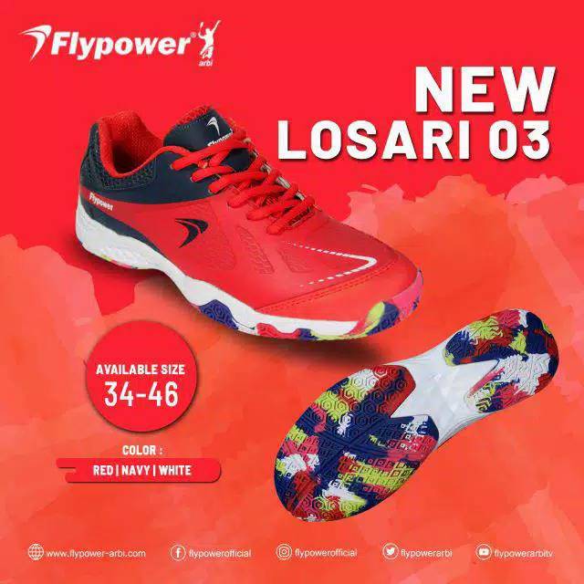 SEPATU BADMINTON FLYPOWER NEW LOSARI 03 ORIGINAL