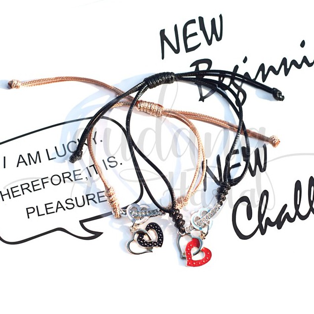 GEMEZZ Gelang BFF Couple Chain Heart Gelang Dua Hati ISI 2 Unik GG 205340