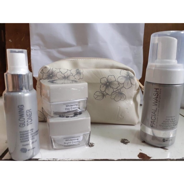 MS GLOW PAKET WAJAH (WHITENING/ACNE/LUMINOUS/ULTIMATE) GRATIS POUCH + ecer