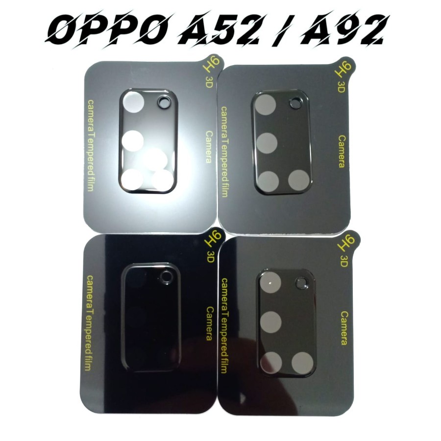 TEMPERED GLASS ANTI GORES KAMERA FULL BLACK OPPO A52 A92 - FA