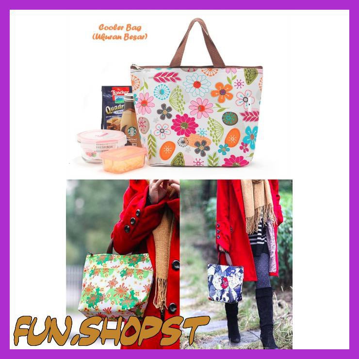COOLER BAG UKURAN BESAR TAS LUNCH BOX ( DENGAN JELLY ICE COOLER)