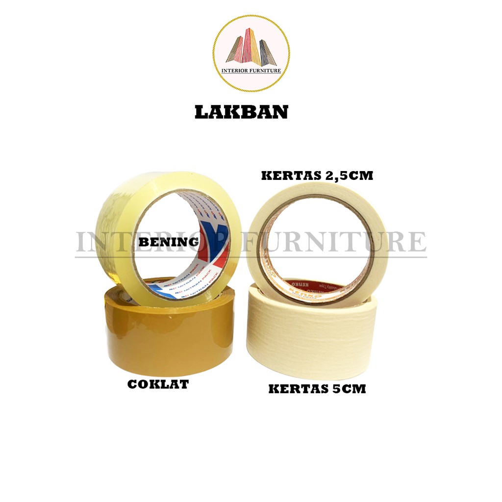 Lakban Bening Coklat (45mm x 80 Y) &amp; Lakban Kertas Kecil (24mm) Besar (48mm)..