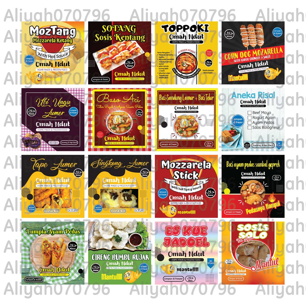 190 Pcs Stiker Label Vinil Toko Olshop Kue Bakery Kemasan Produk Custom Free Desain