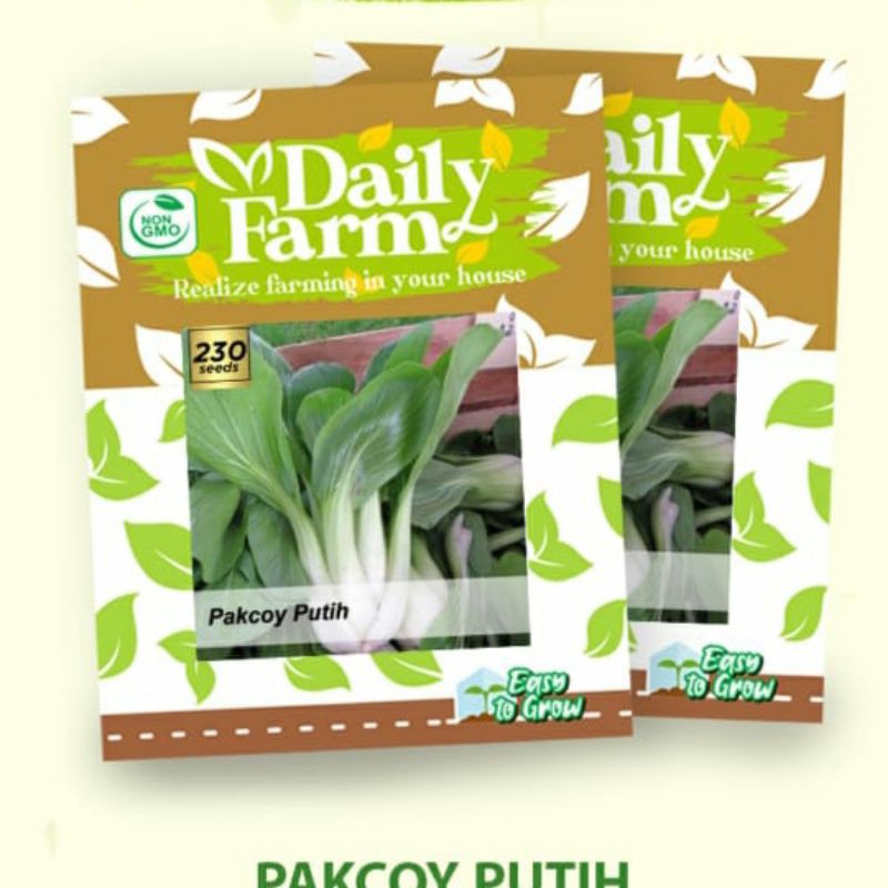 Bibit Benih SAWI sayuran hijau PAKCOY PUTIH 230 butir Daily Farm Urban Farming Hidroponik
