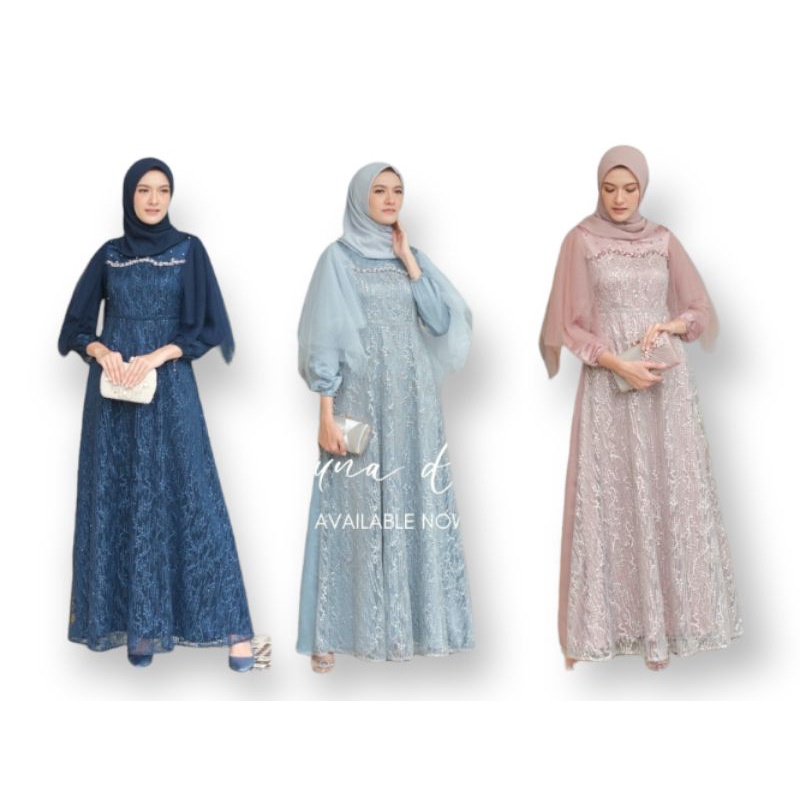 Gamis Brukat Luna Dress Gamis Muslimah Kondangan Hajatan