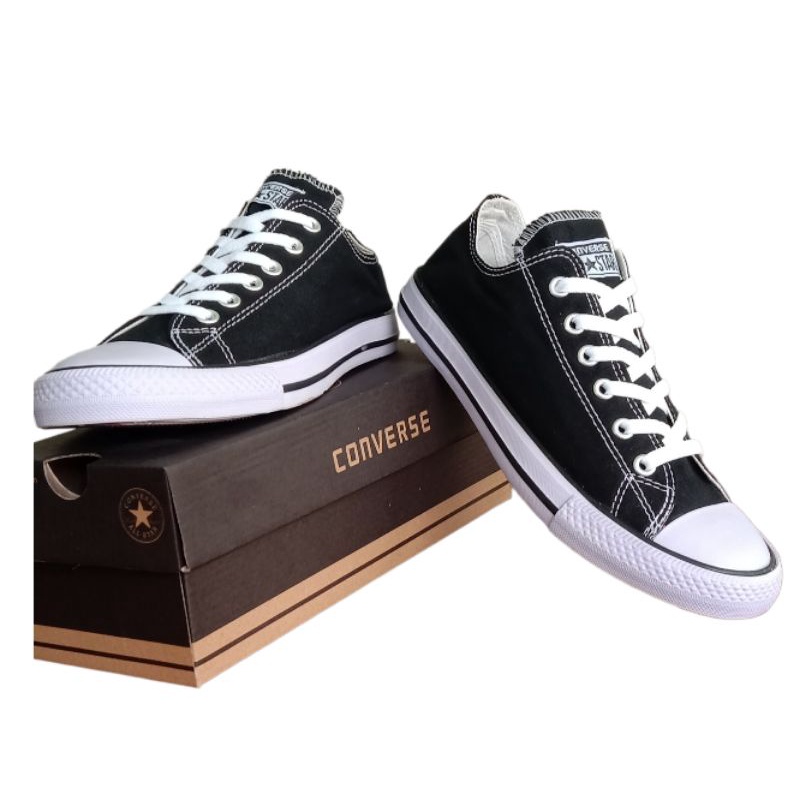 promo sale (free box converse)sepatu sneakers converse all star classic pendek grade ori black white all star classic low hitam putih grade original