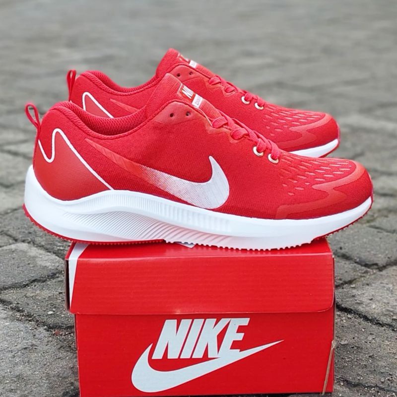 Laris sepatu nike women putih merah promo lebay olahraga jogging gym senam erobik zumba fitness lari