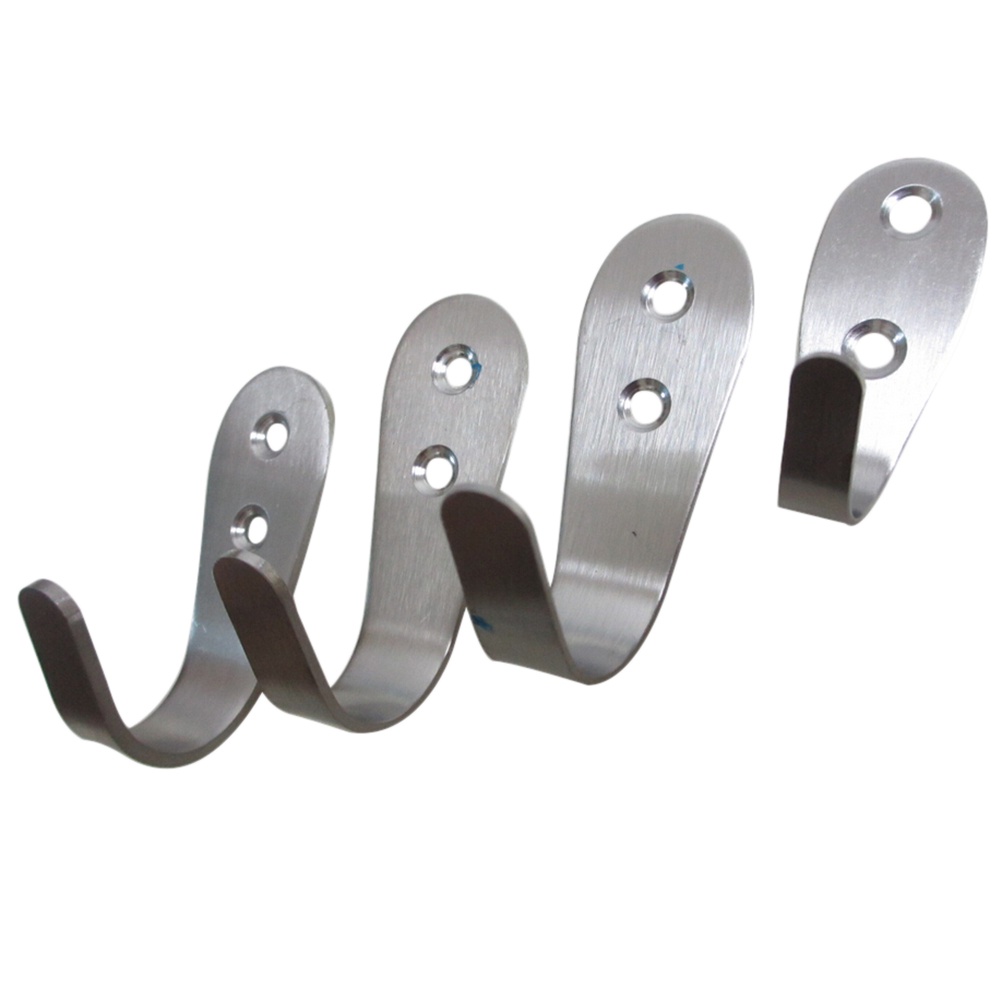 1pc Kait Hanger Pakaian Bahan Stainless Steel Untuk Pintu Kabinet Dapur