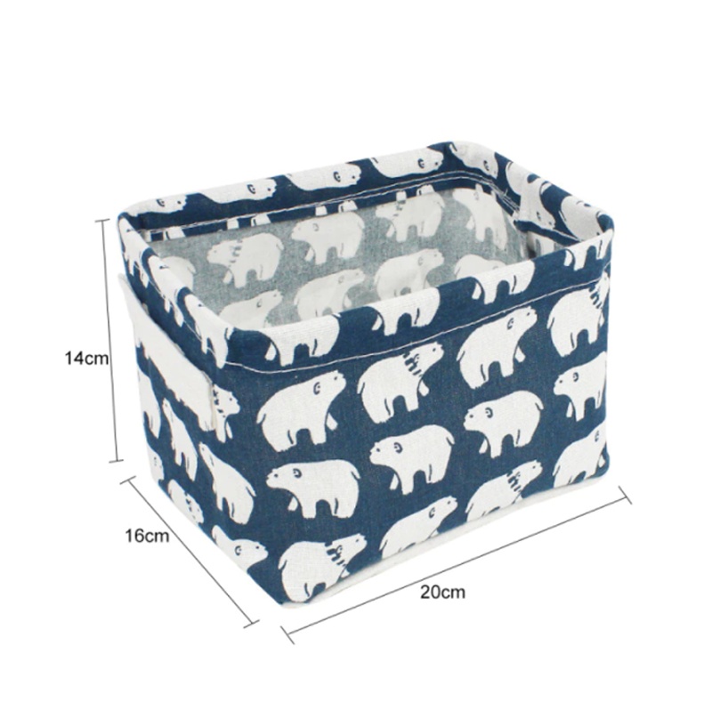 Kotak Penyimpanan Serbaguna MOTIF TERLENGKAP Canvas Storage Organizer Kanvas Natural Toy Storage Box Cosmetic Book Organizer Container Laundry Basket Babymaniashop