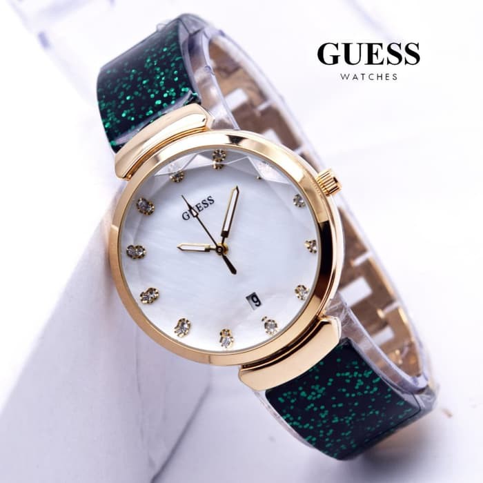 Jam Tangan Wanita SK3805 Rantai Gold Green