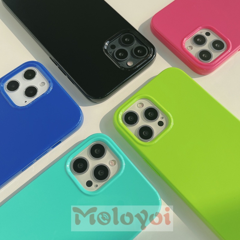 Soft Case Bahan Silikon Tpu Warna Macaron Fluorescent Untuk Iphone 11 12 Pro Max Xr 7 8 Plus X Xs Max Se 2020