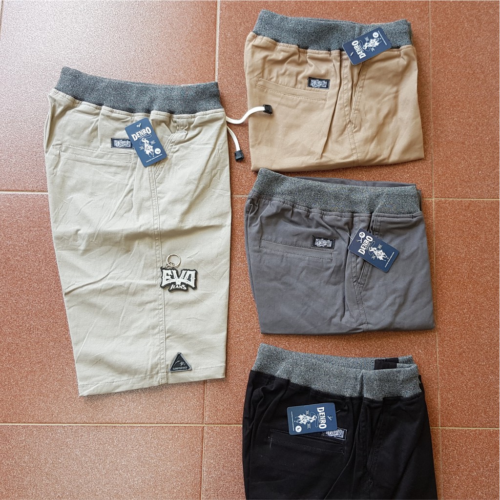 CELANA CHINO PANTS PENDEK PRIA PINGGANG KARET / KOLOR / FREE BANDUL KUNCI KEREN EVO JEANS