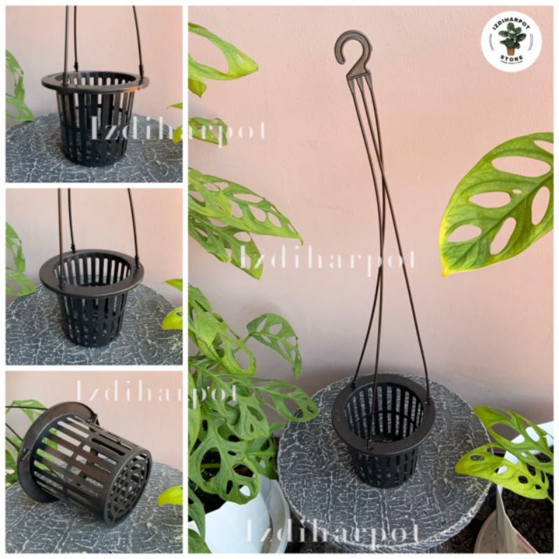 Pot bunga tanaman gantung nkt netpot 14cm - nkt netpot anggrek