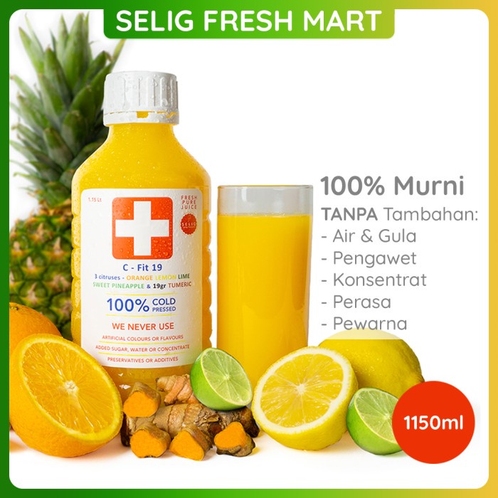 

(BISA COD) Jus Buah Asli Sehat & Segar Cold Pressed Juice 1150ml Selig Fresh Mart - C-Fit 19