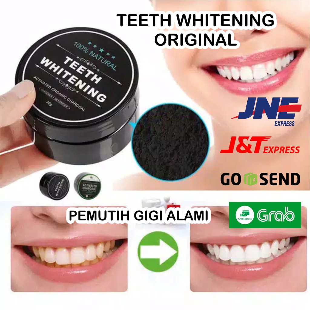 Pemutih Gigi Alami Teeth Whitening Original Activated Organic Charcoal Asli