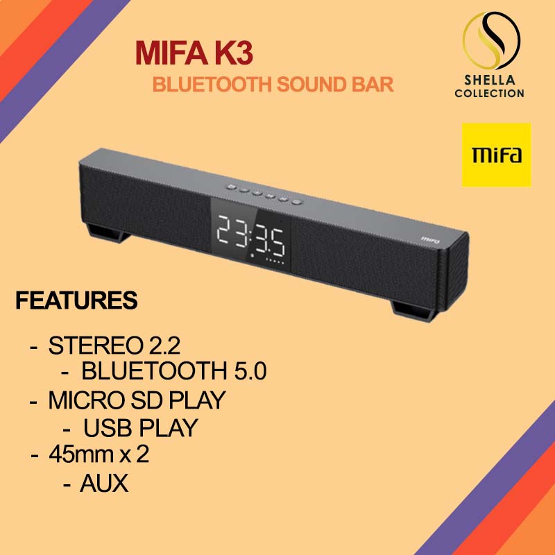 Speaker audio TWS Soundbar MIFA K3 TV Speaker Wired & Wireless Bluetooh 5