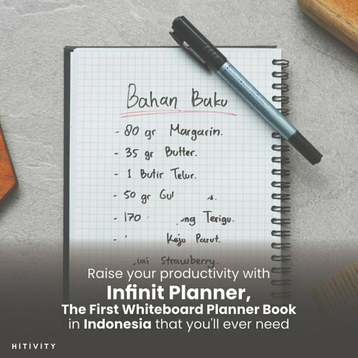 

Infinit Planner Whiteboard, Agenda, Jurnal ,Buku, Notebook Erasable 082